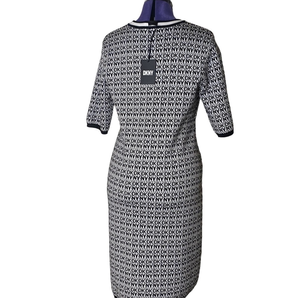DKNY black and white dress crew neck size L - Picture 2 of 10